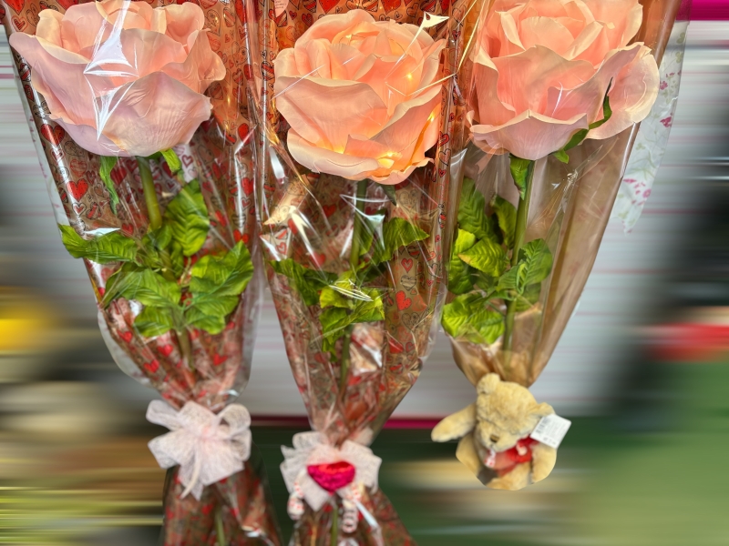 Pink super giant artificial roses