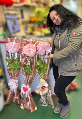 Pink super giant artificial roses