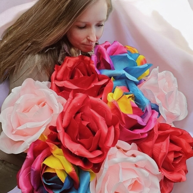 Rainbow super giant artificial roses