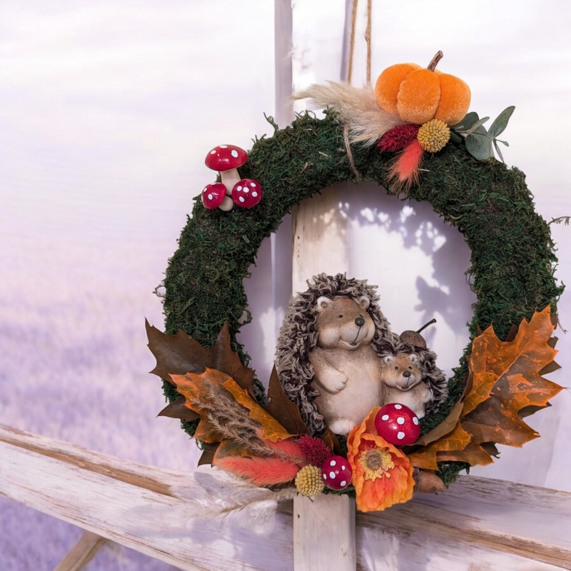 Autumn Hedgehog Door wreath