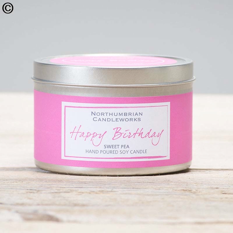 happy birthday sweet pea candle