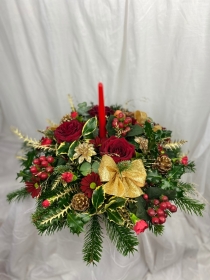 Festive candle arrangement