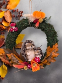 Autumn Hedgehog Door wreath