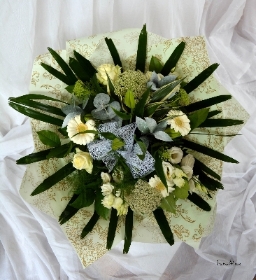 Neutral whites creams greens bouquet